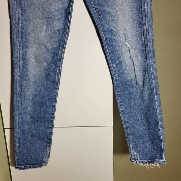 ❤️ 3 For $35 Moussy mid rise straight leg skinny ankle jeans distressed 24 25 - Picture 4 of 12